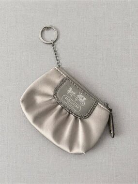 Coach Madison/Ashley Pleated Sateen Coin Purse Keychain Fob